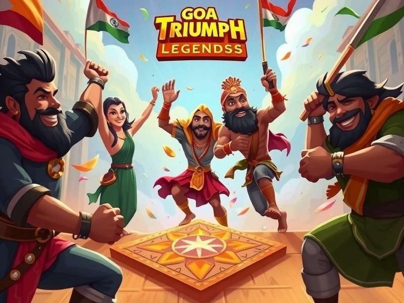 Goa Triumph Legends gameplay screenshot showing Indian characters in action